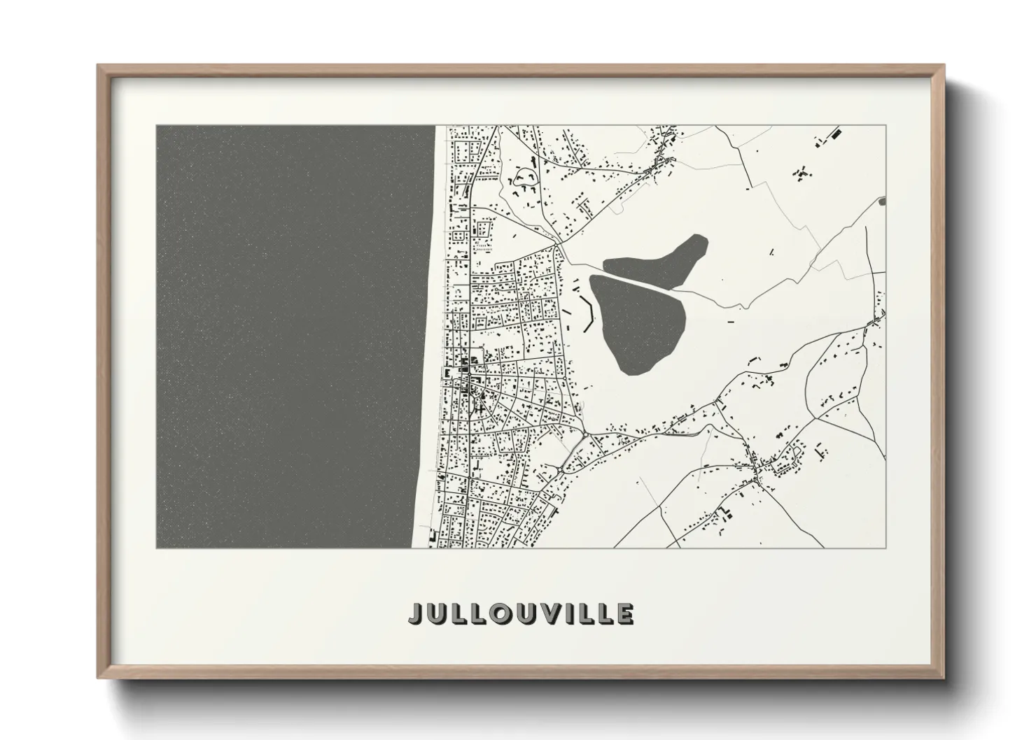 Une affiche de carte sur Jullouville