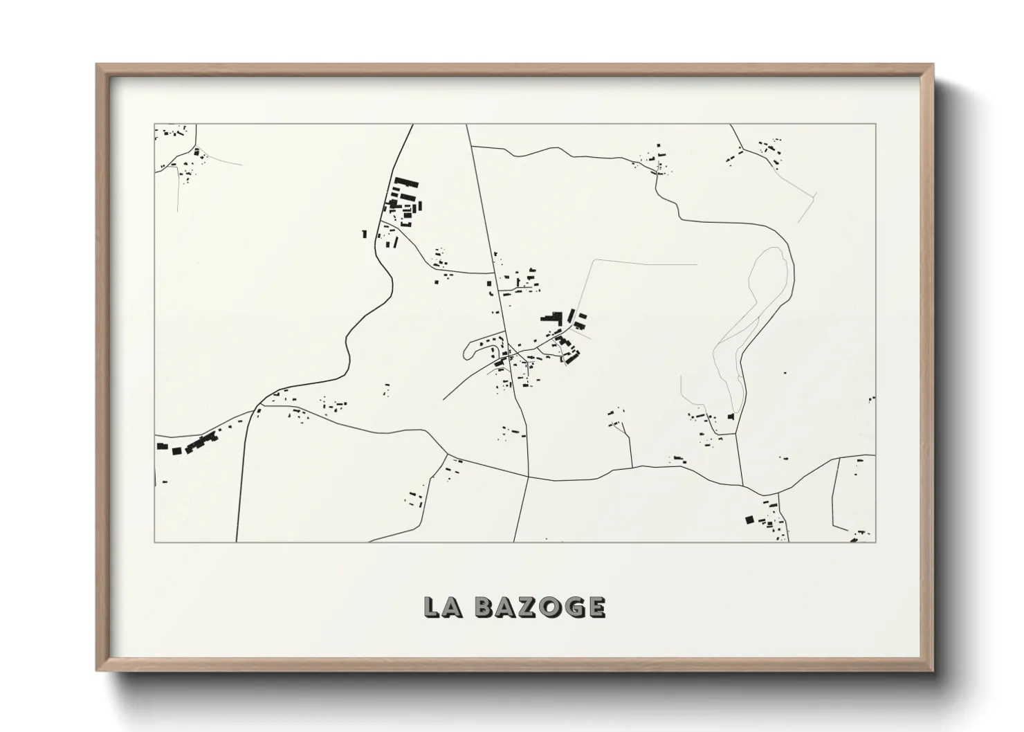 Une affiche de carte sur La Bazoge