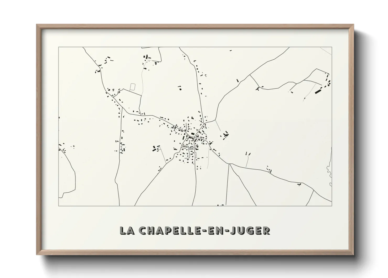 Une affiche de carte sur La Chapelle-en-Juger
