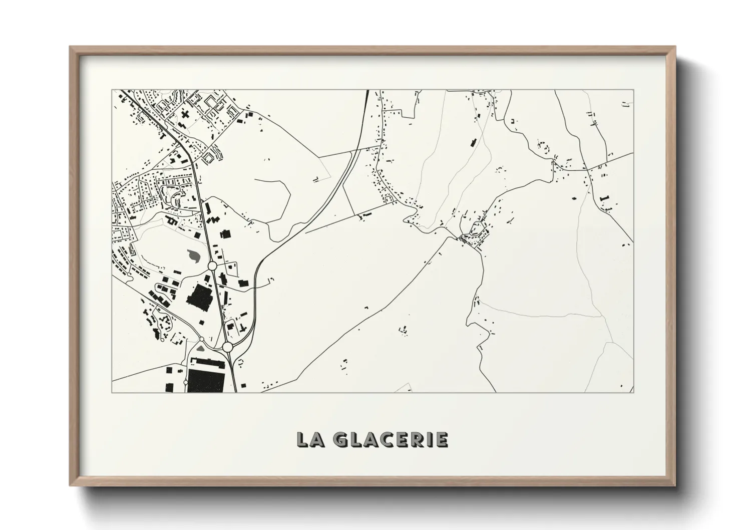 Une affiche de carte sur La Glacerie