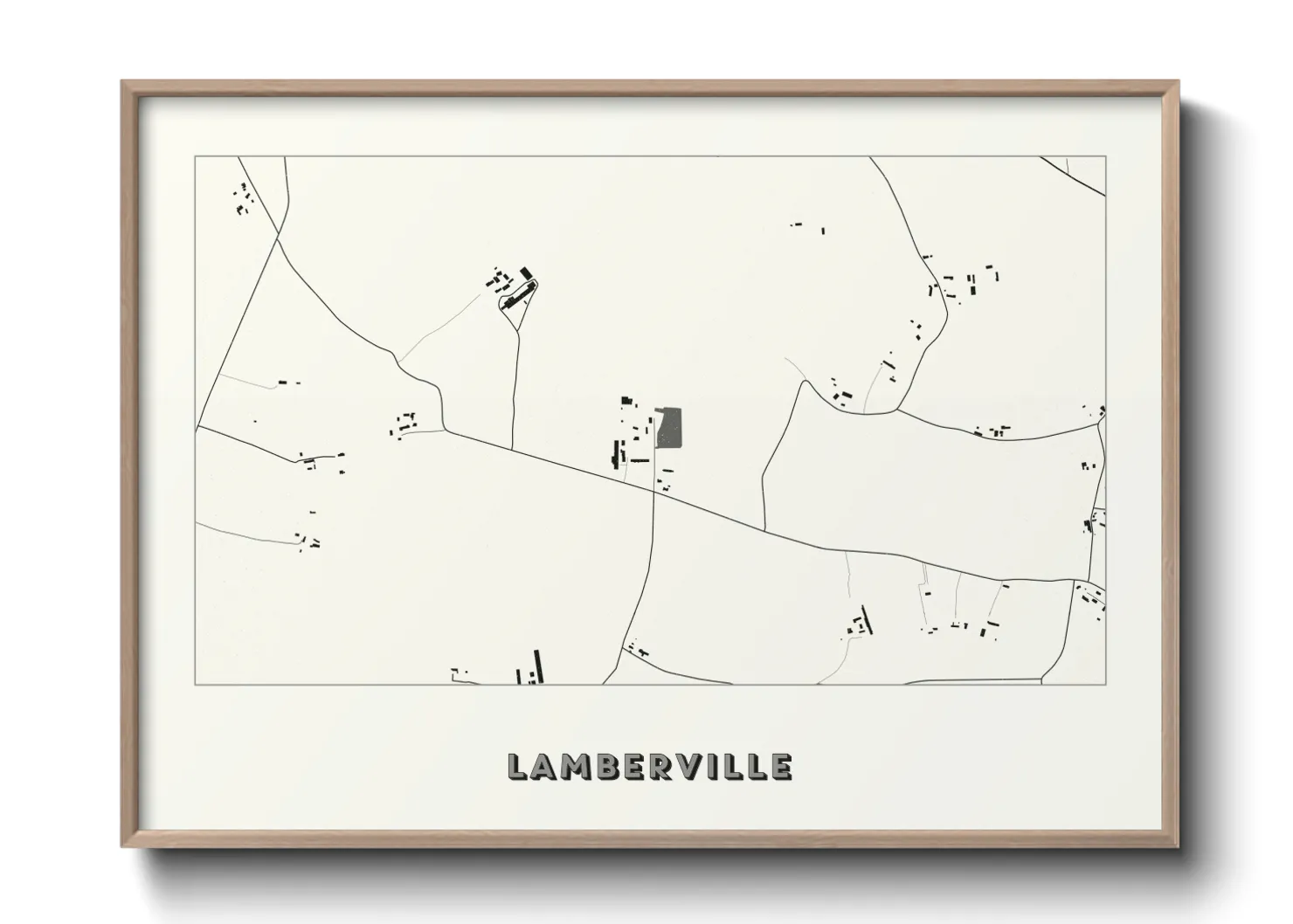 Une affiche de carte sur Lamberville