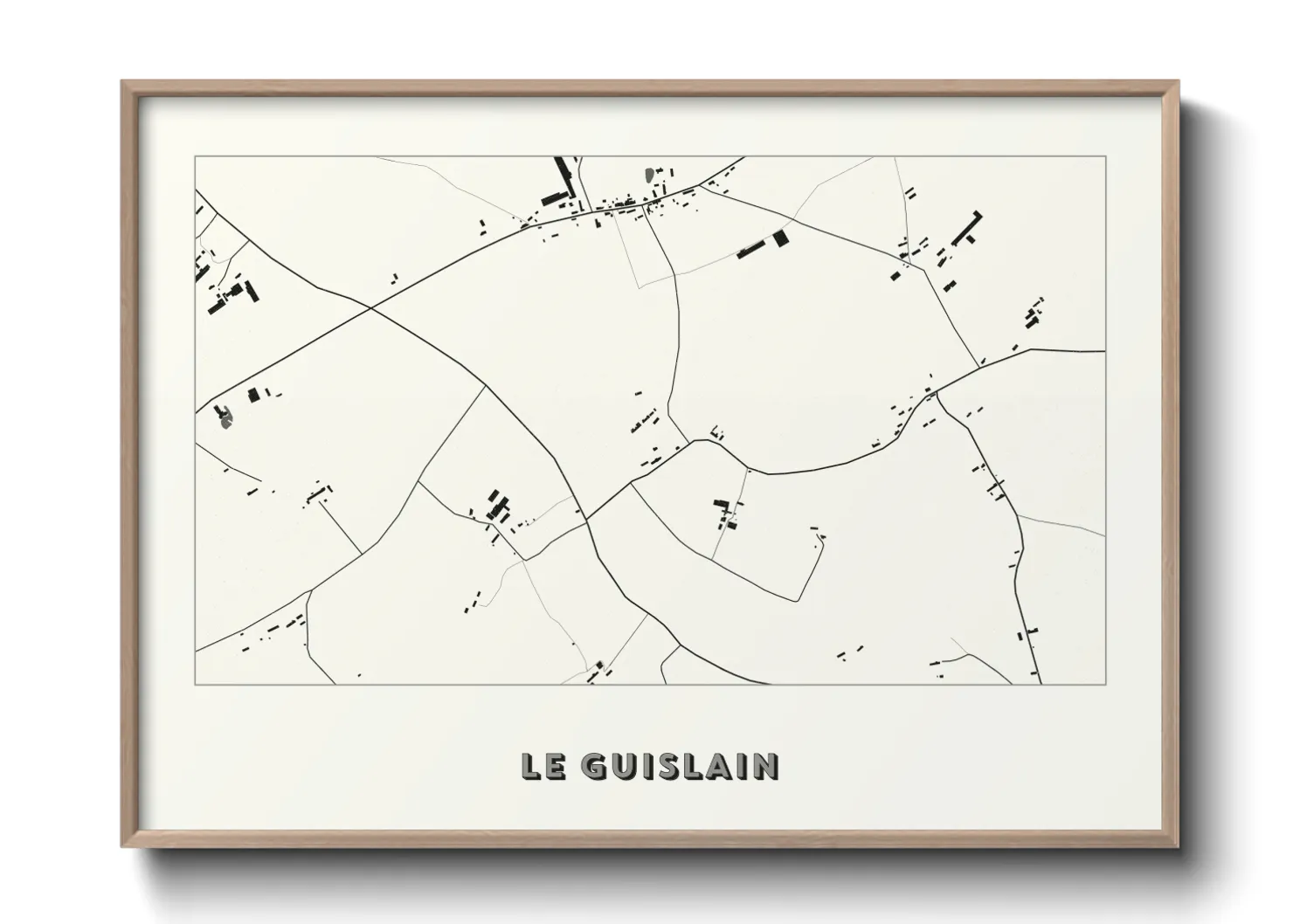 Une affiche de carte sur Le Guislain