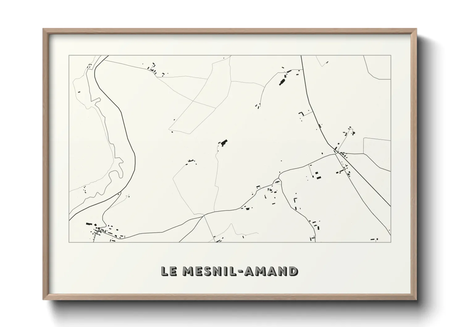 Une affiche de carte sur Le Mesnil-Amand