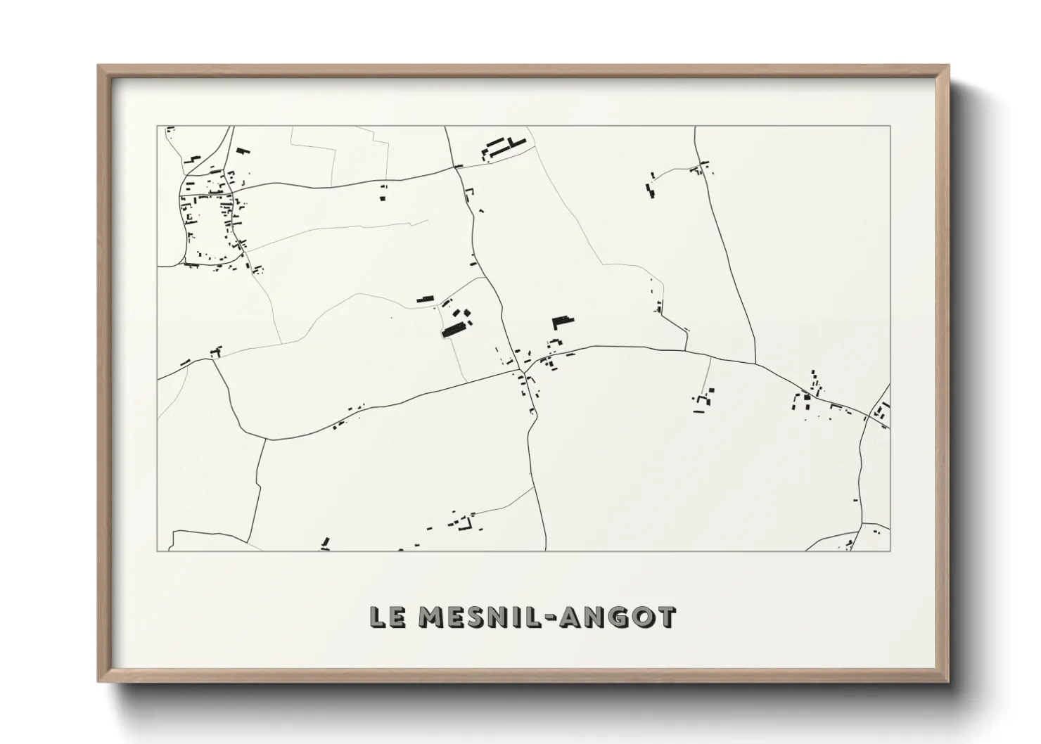Une affiche de carte sur Le Mesnil-Angot