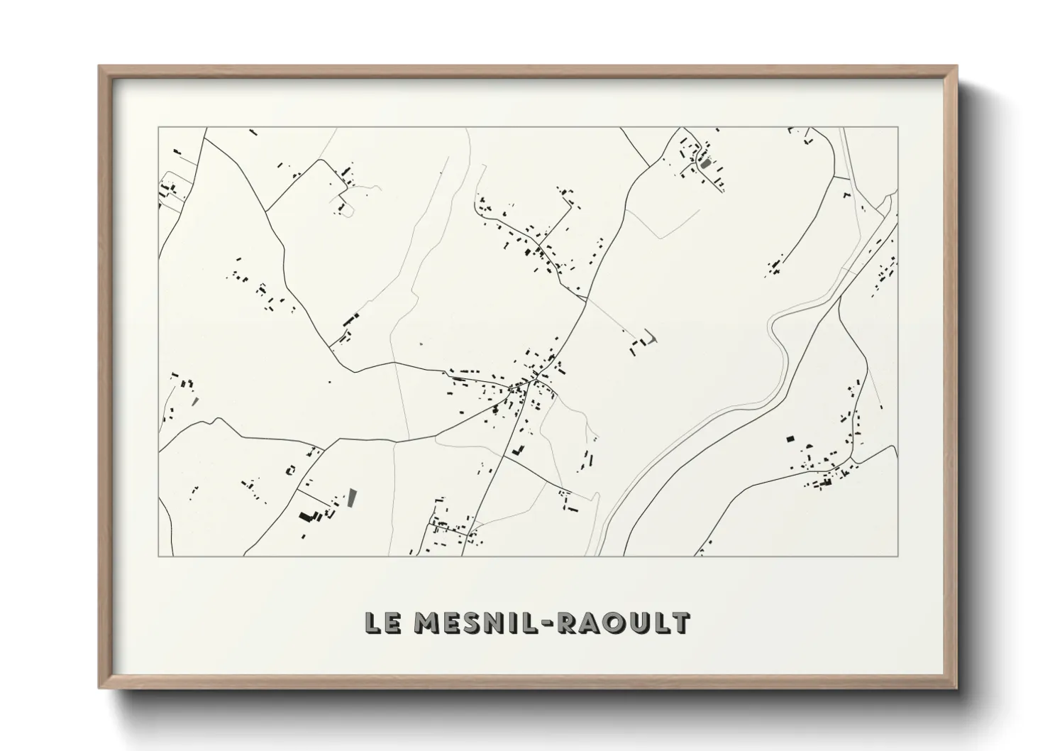 Une affiche de carte sur Le Mesnil-Raoult