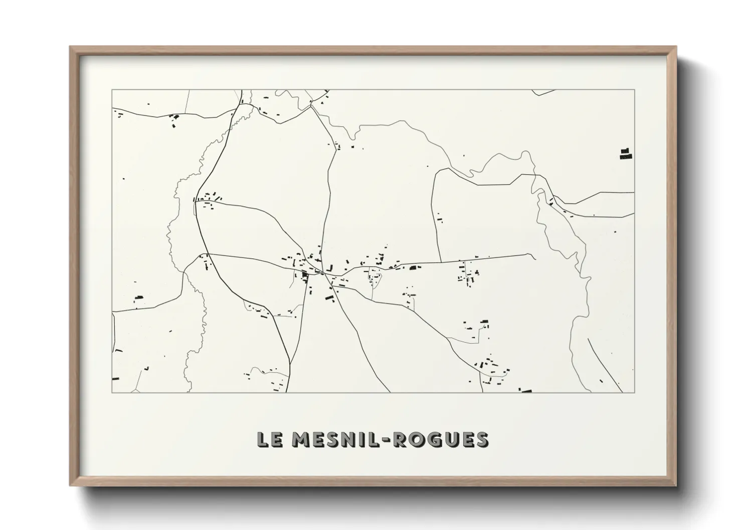 Une affiche de carte sur Le Mesnil-Rogues