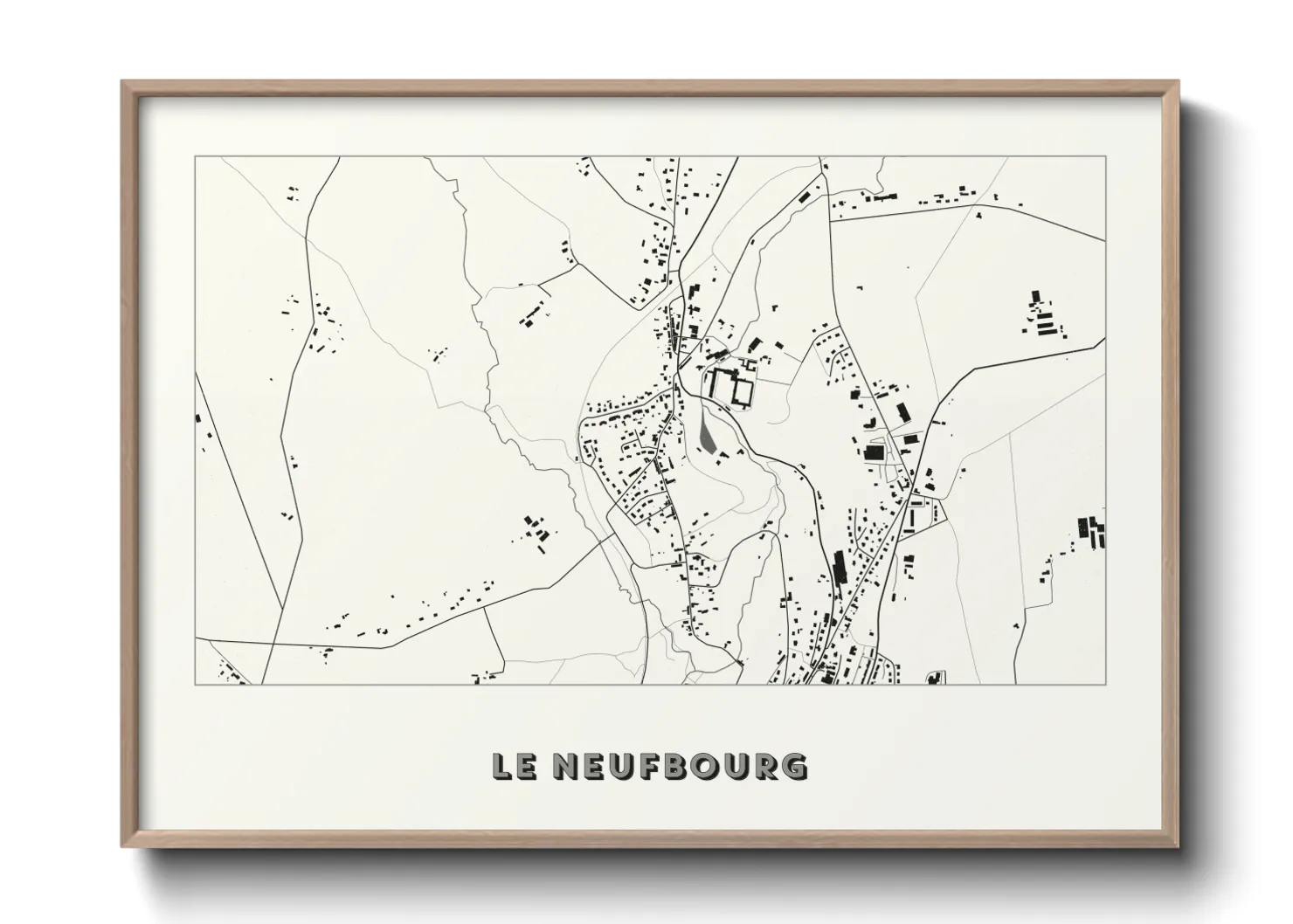 Une affiche de carte sur Le Neufbourg