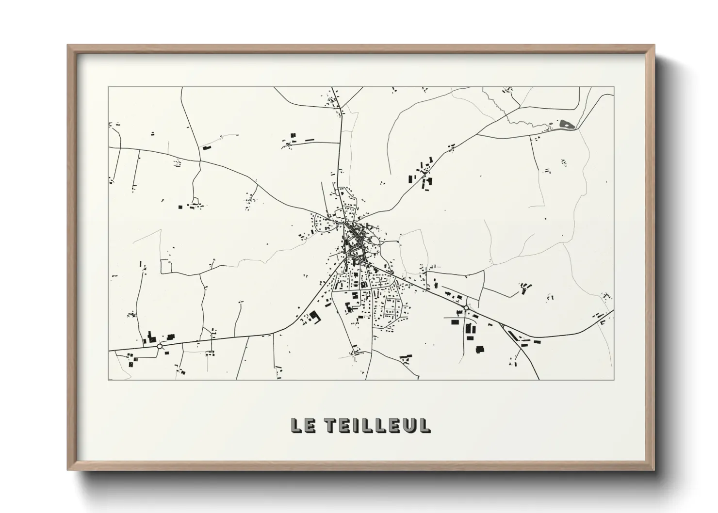 Une affiche de carte sur Le Teilleul