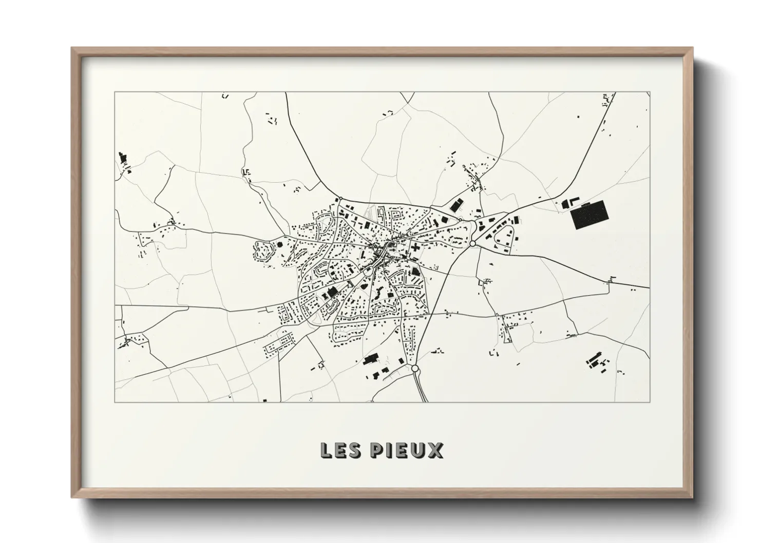 Une affiche de carte sur Les Pieux