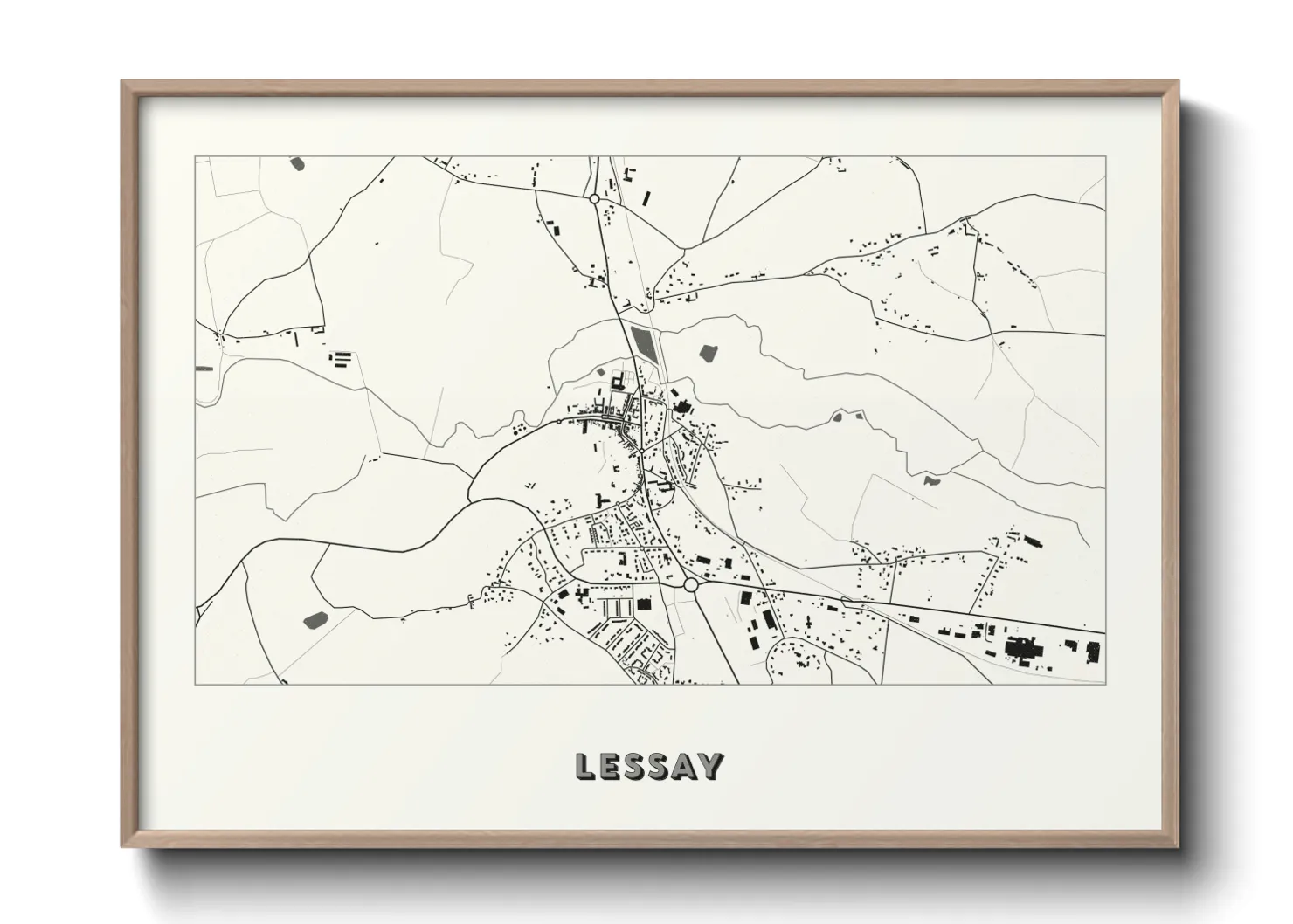 Une affiche de carte sur Lessay