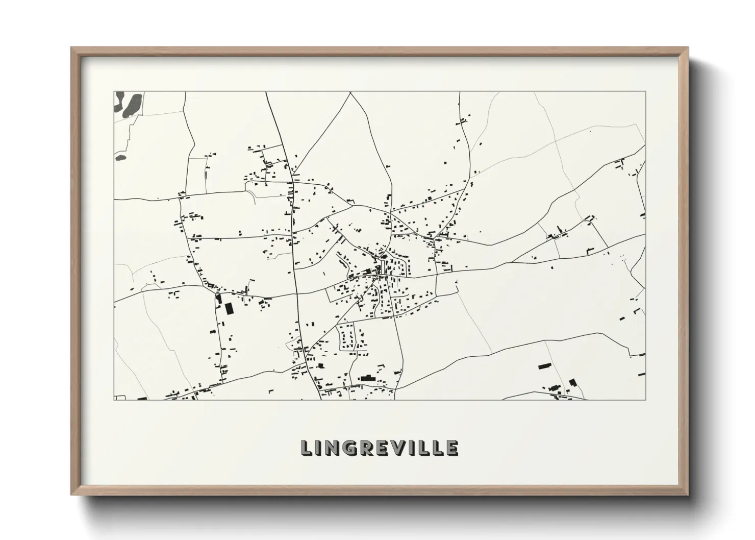 Une affiche de carte sur Lingreville