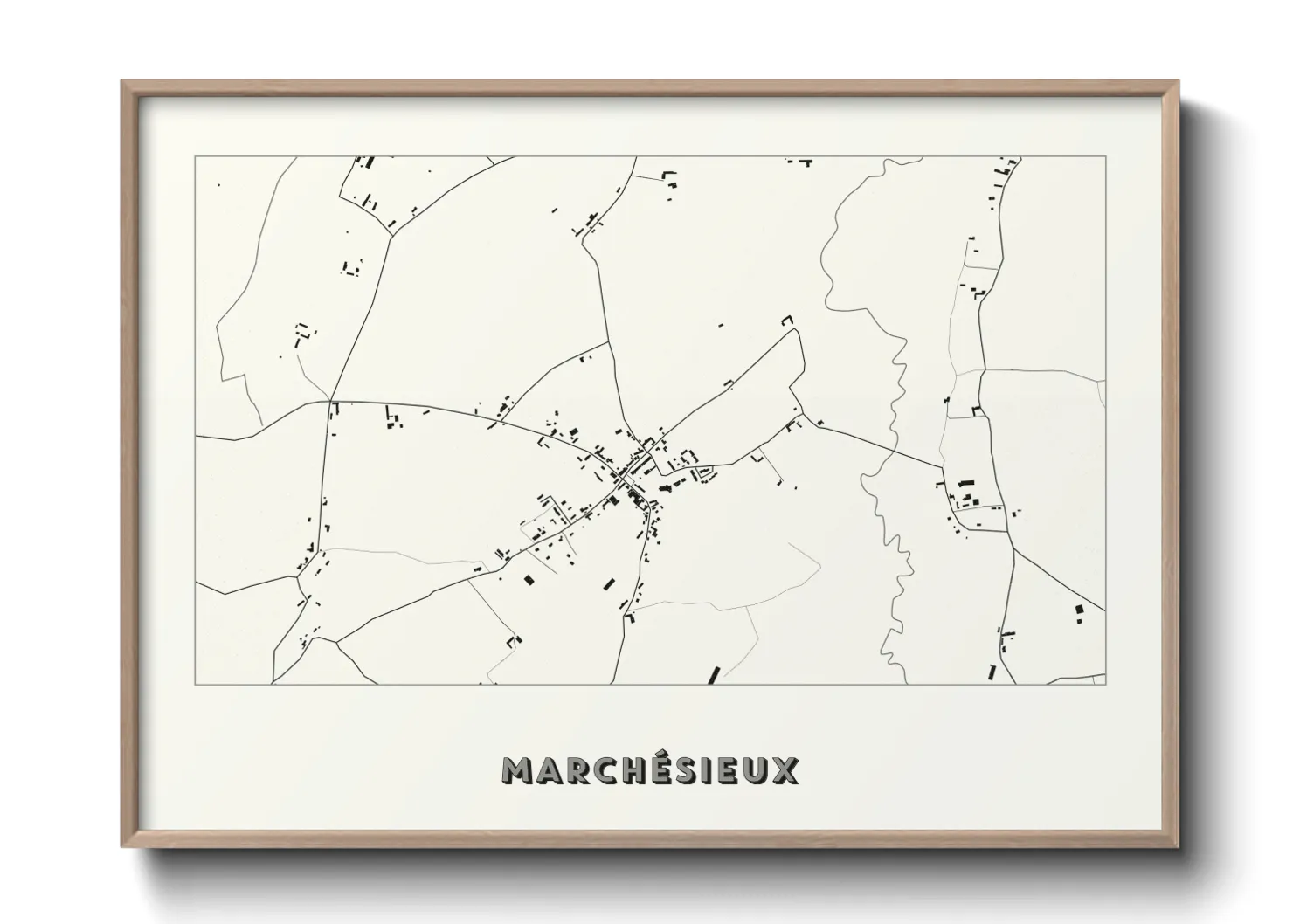 Une affiche de carte sur Marchésieux