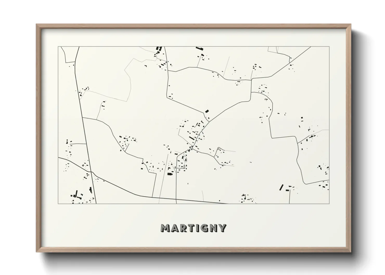 Une affiche de carte sur Martigny