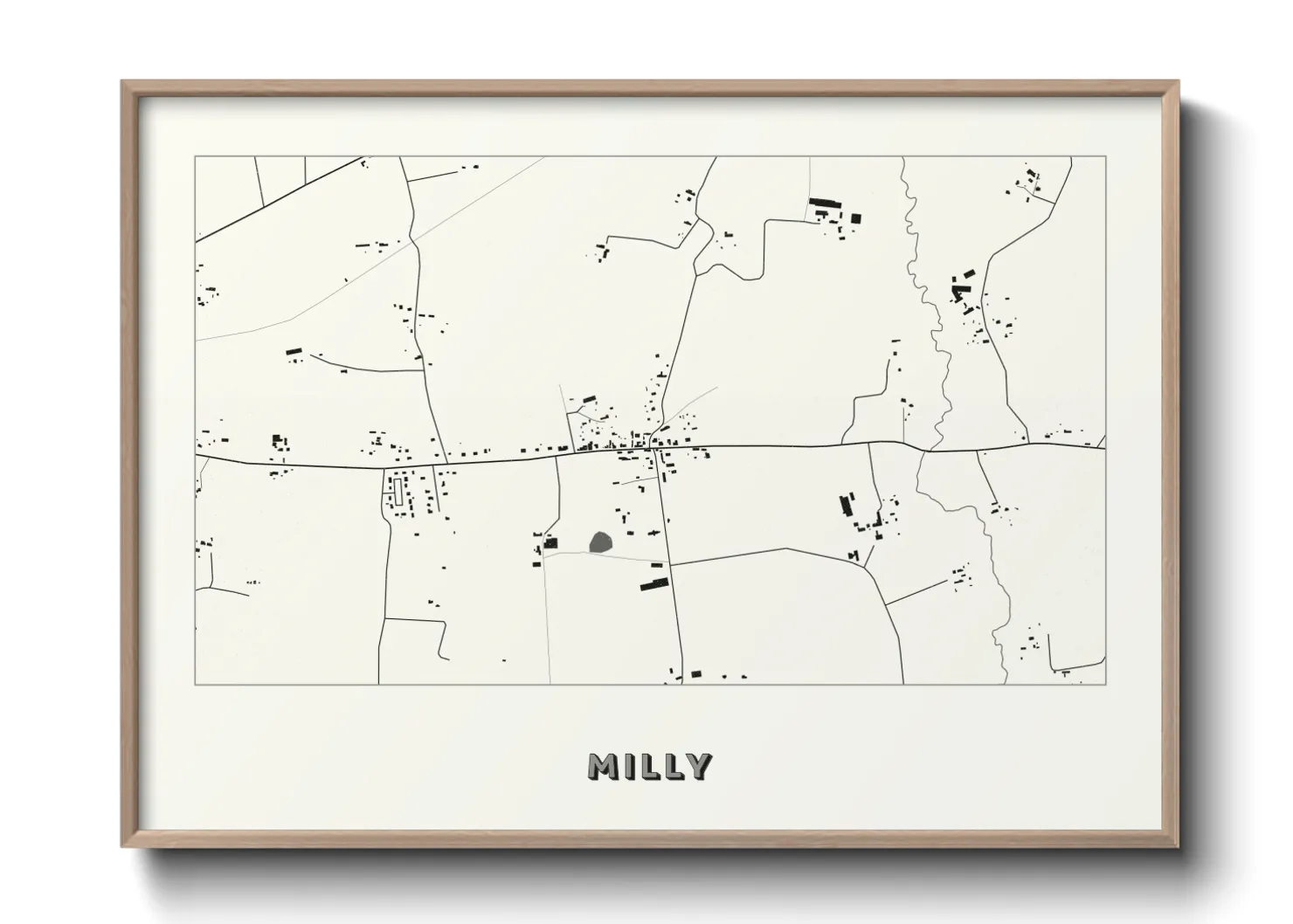 Une affiche de carte sur Milly