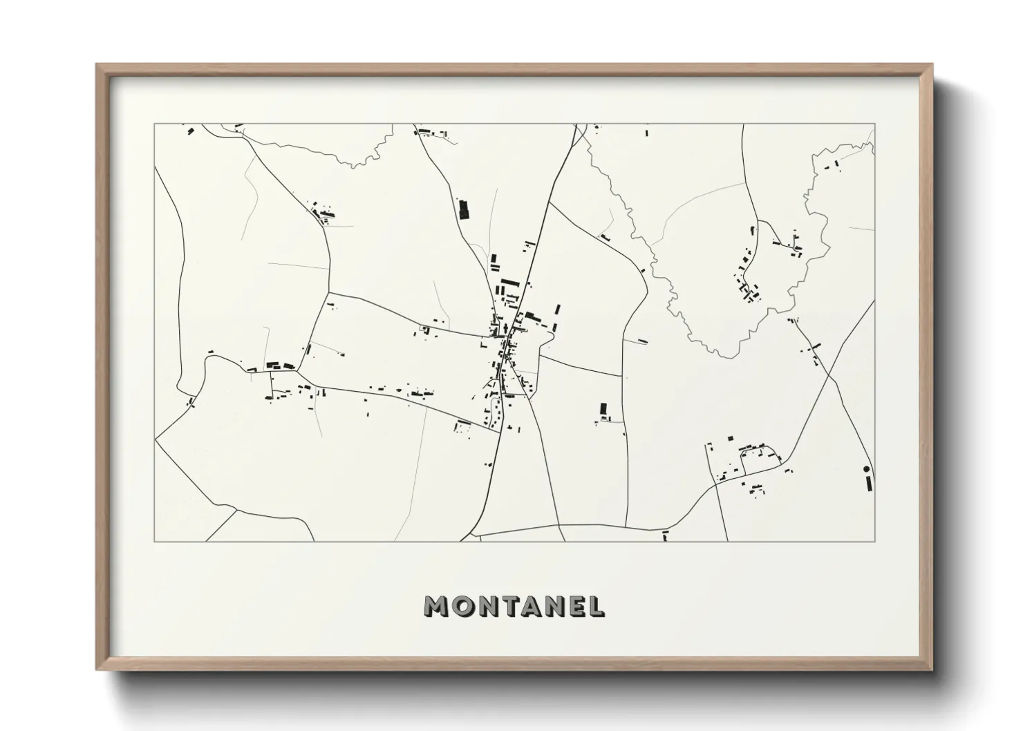 Une affiche de carte sur Montanel
