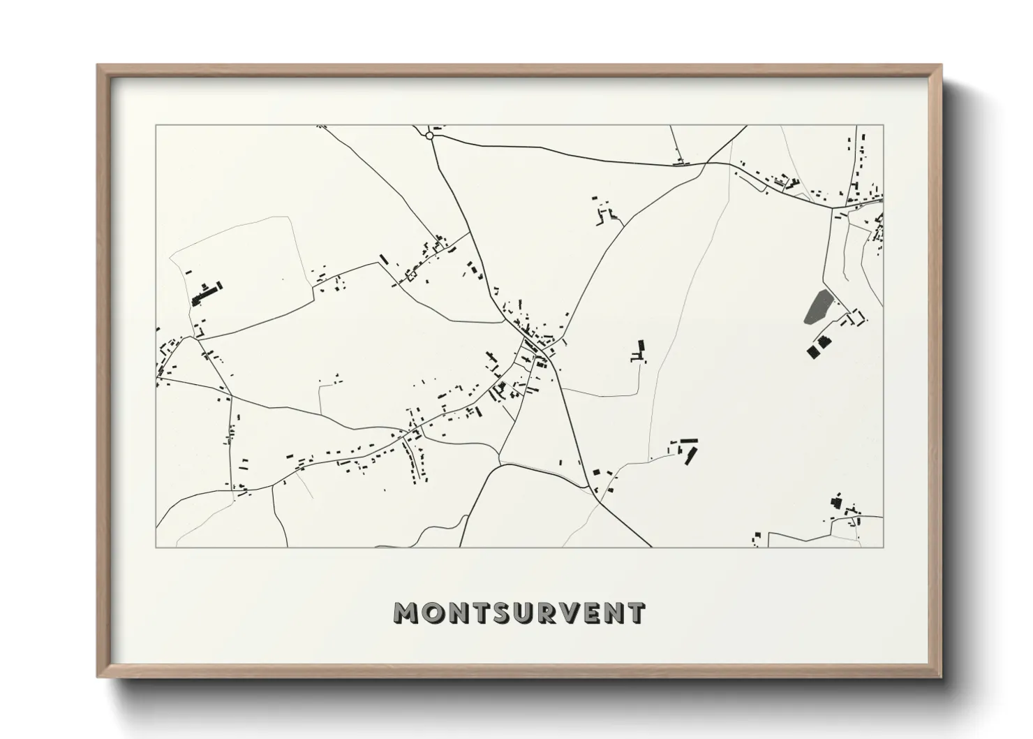 Une affiche de carte sur Montsurvent