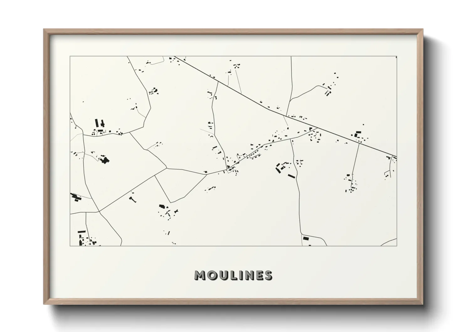 Une affiche de carte sur Moulines