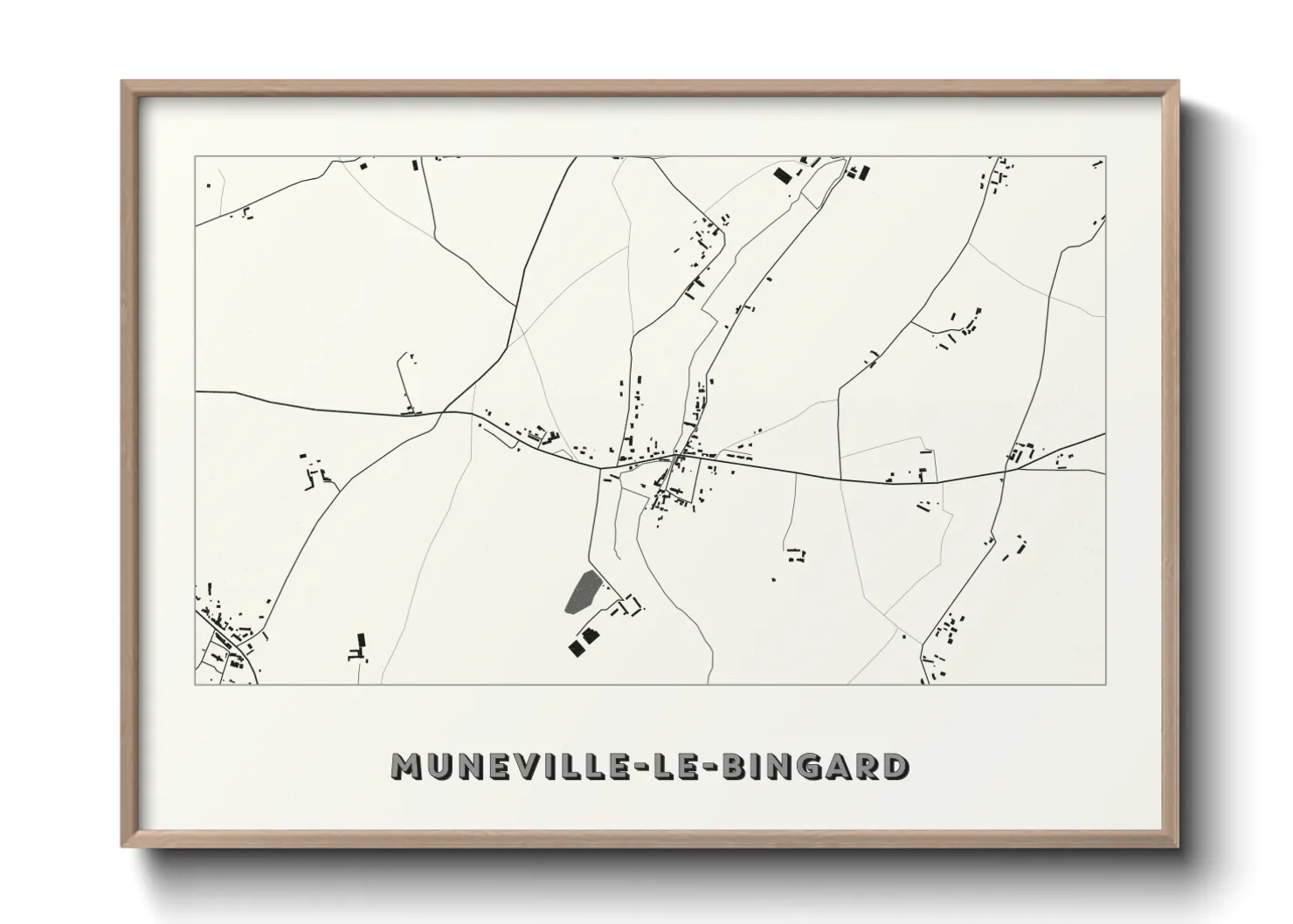 Une affiche de carte sur Muneville-le-Bingard