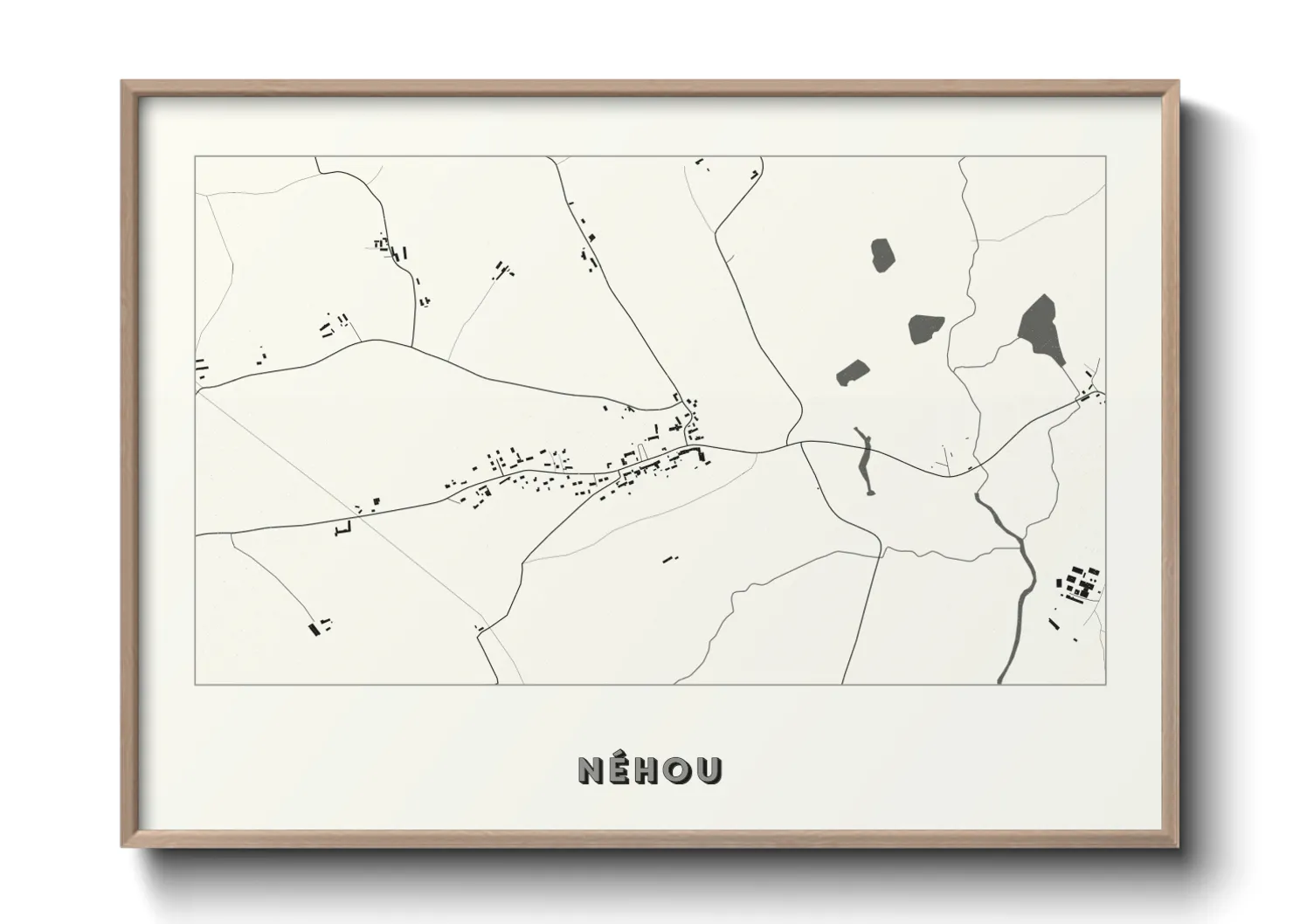 Une affiche de carte sur Néhou