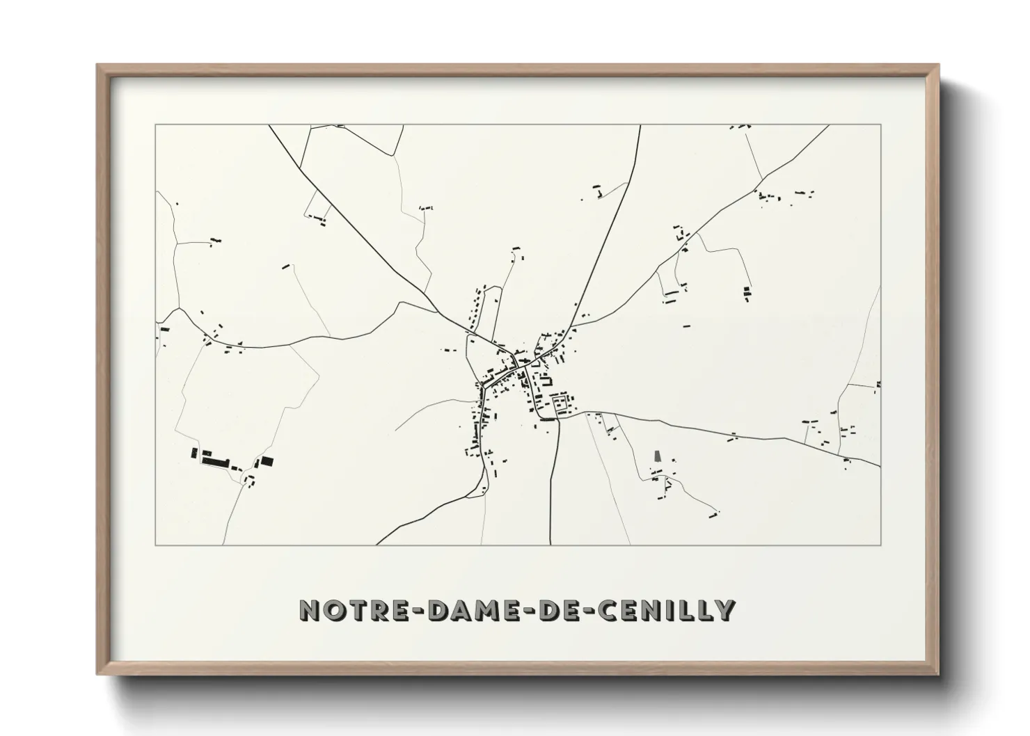 Une affiche de carte sur Notre-Dame-de-Cenilly