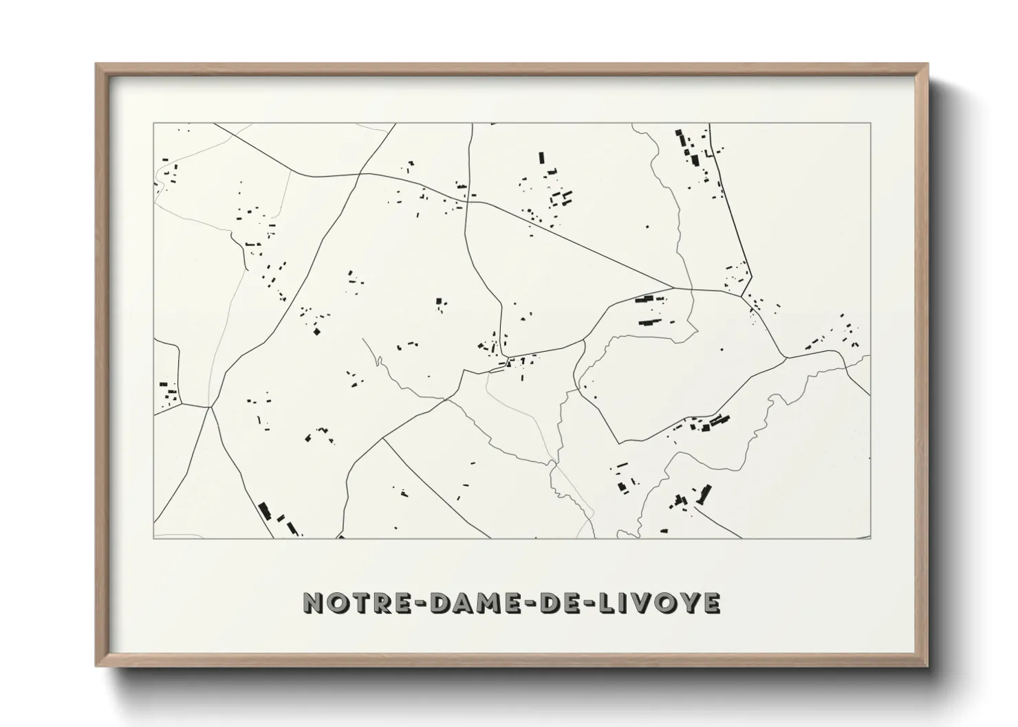 Une affiche de carte sur Notre-Dame-de-Livoye