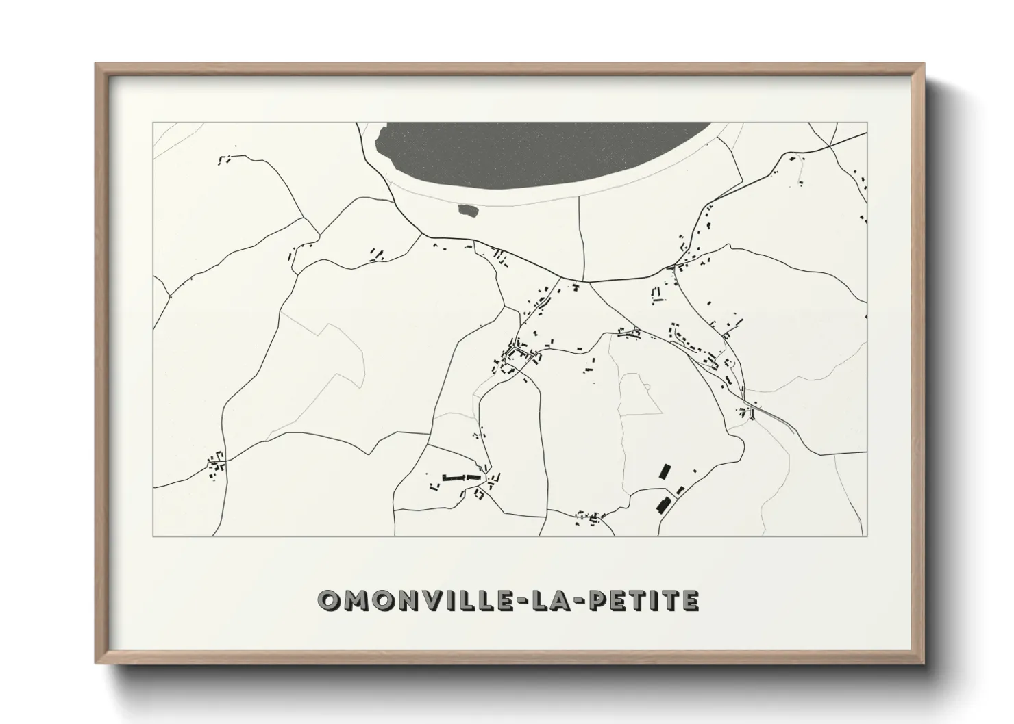 Une affiche de carte sur Omonville-la-Petite