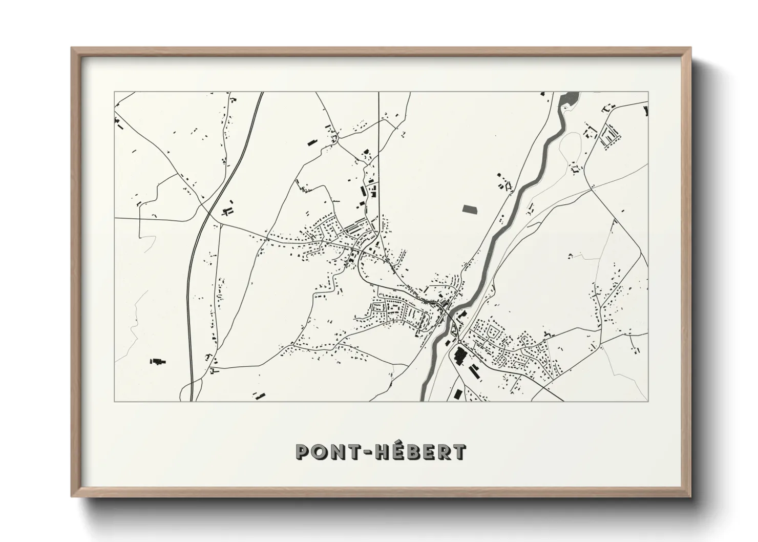 Une affiche de carte sur Pont-Hébert