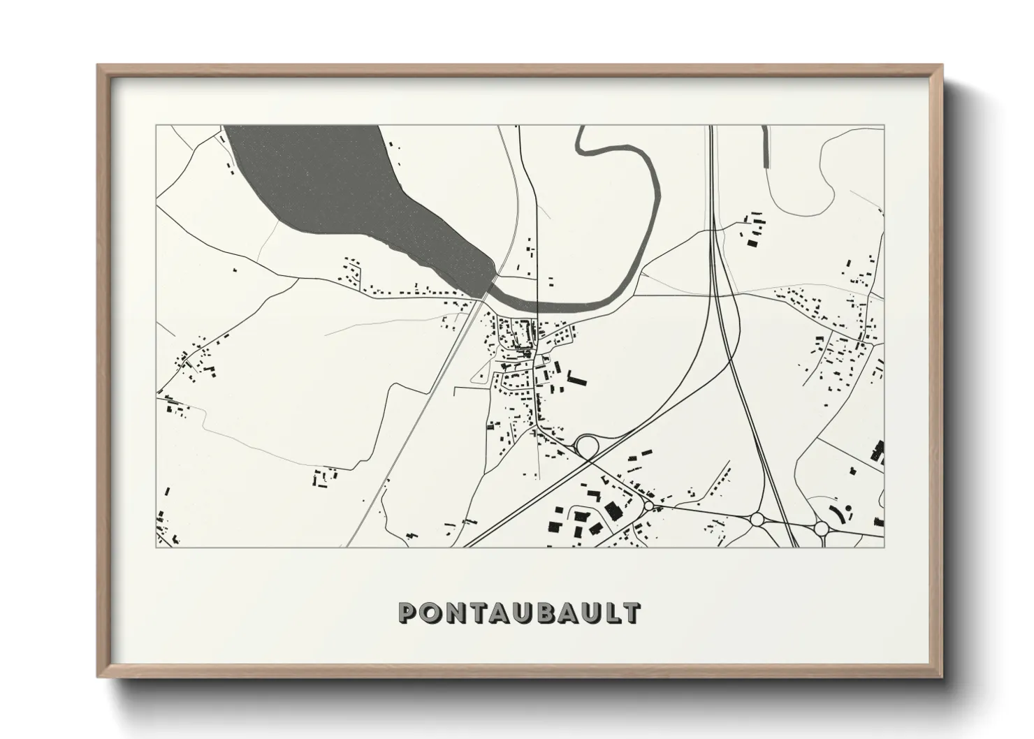 Une affiche de carte sur Pontaubault