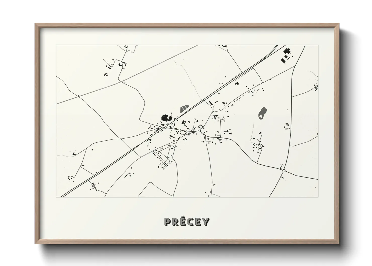 Une affiche de carte sur Précey