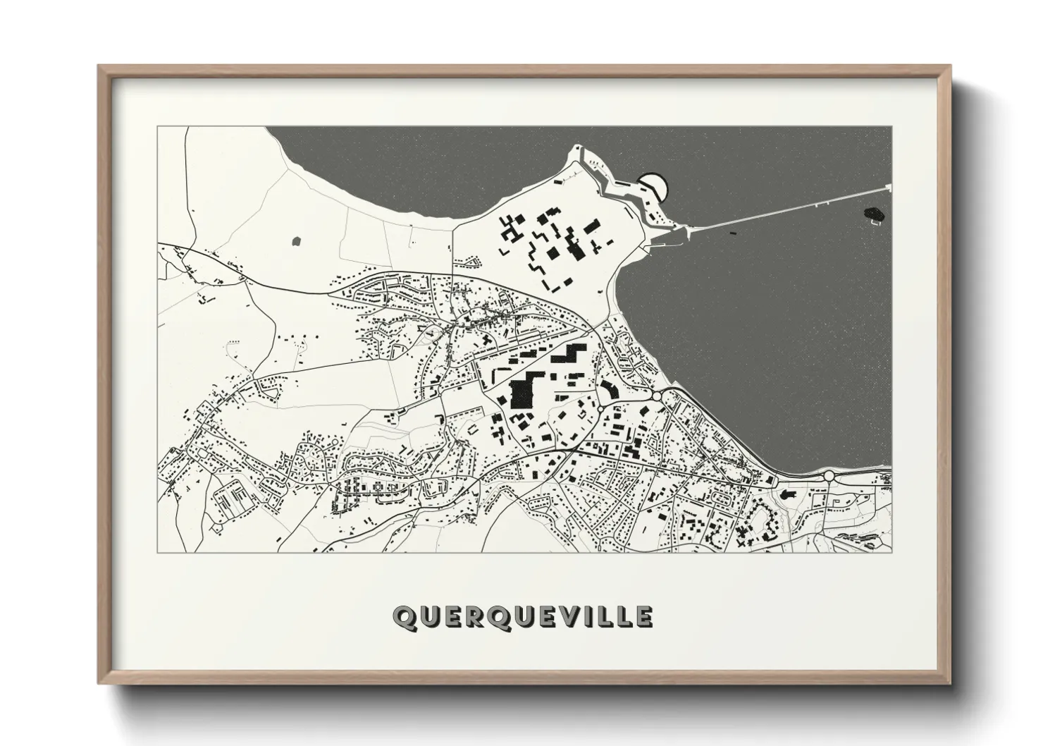 Une affiche de carte sur Querqueville