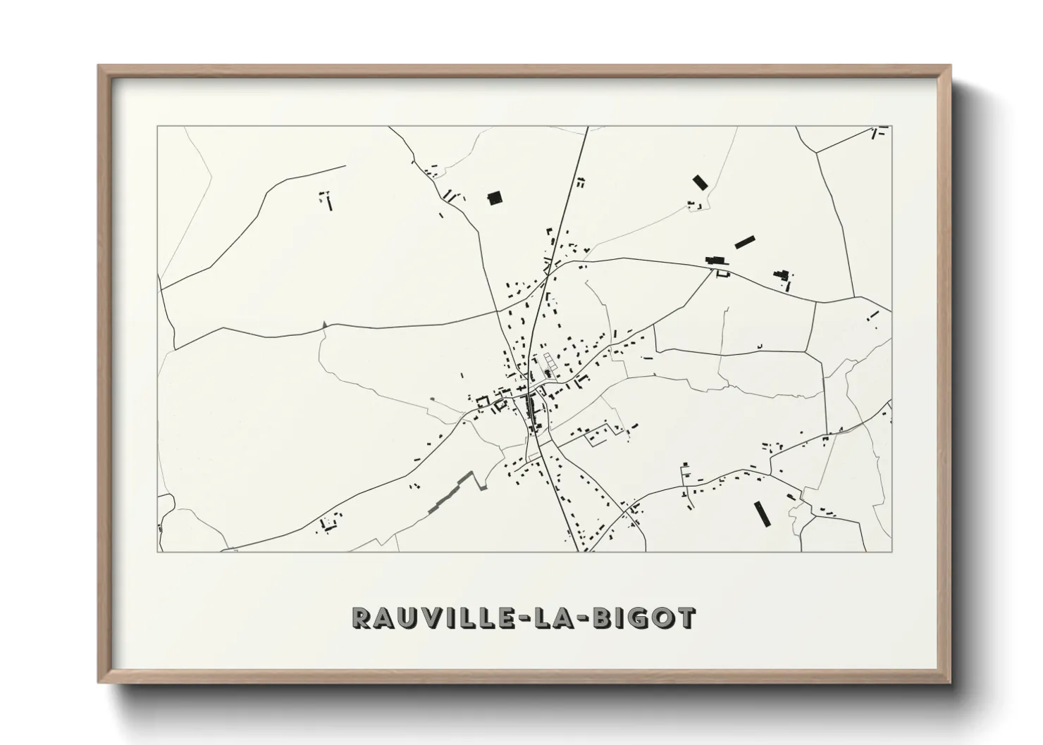 Une affiche de carte sur Rauville-la-Bigot