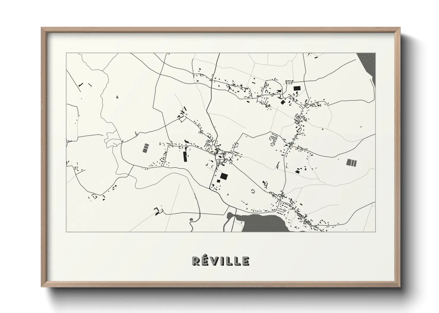 Une affiche de carte sur Réville