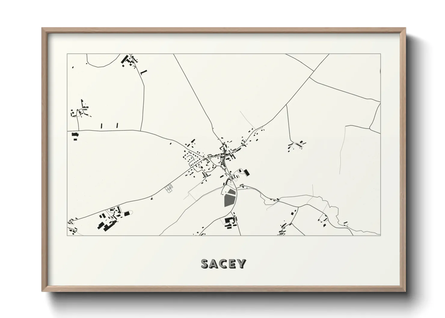 Une affiche de carte sur Sacey