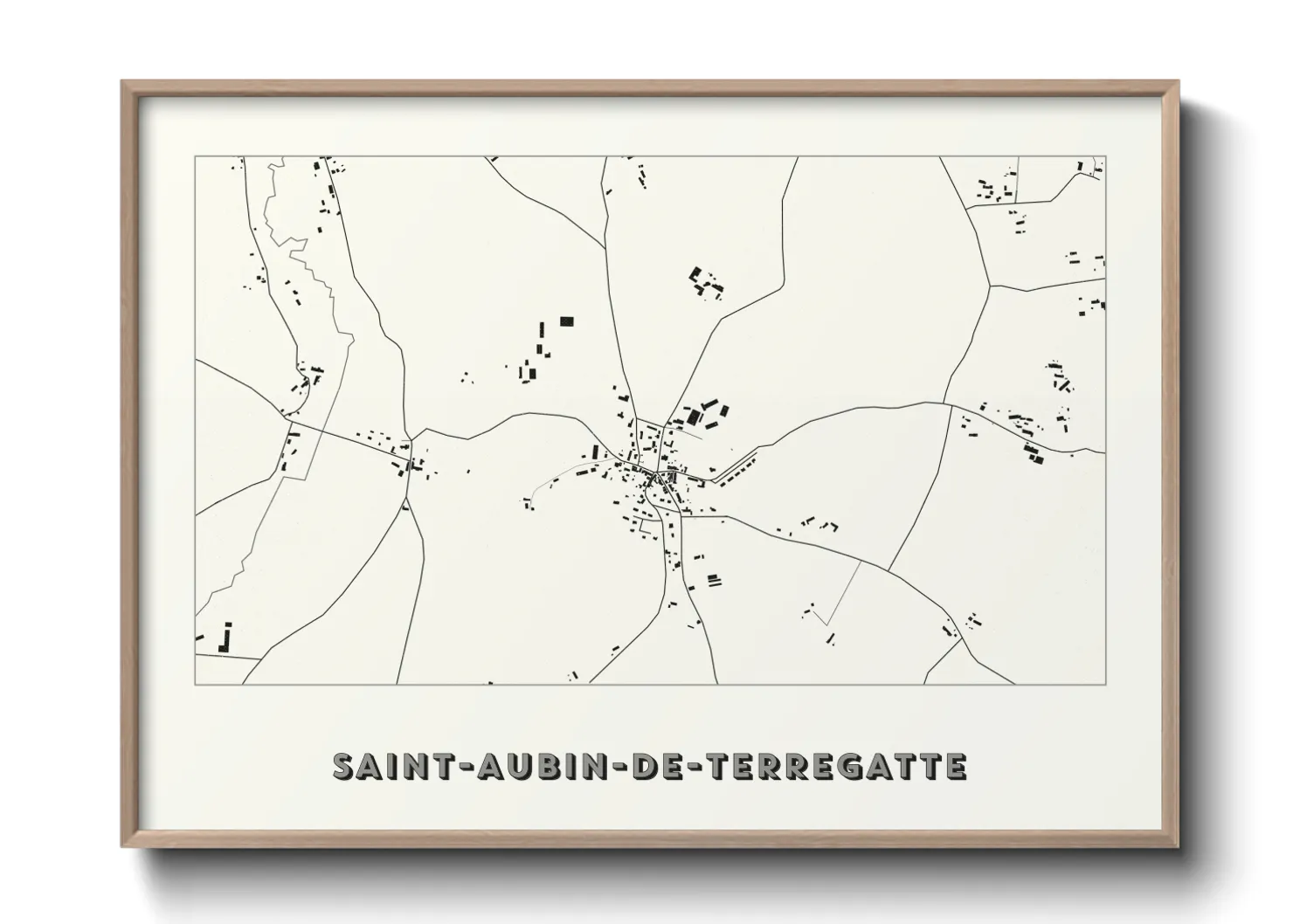 Une affiche de carte sur Saint-Aubin-de-Terregatte