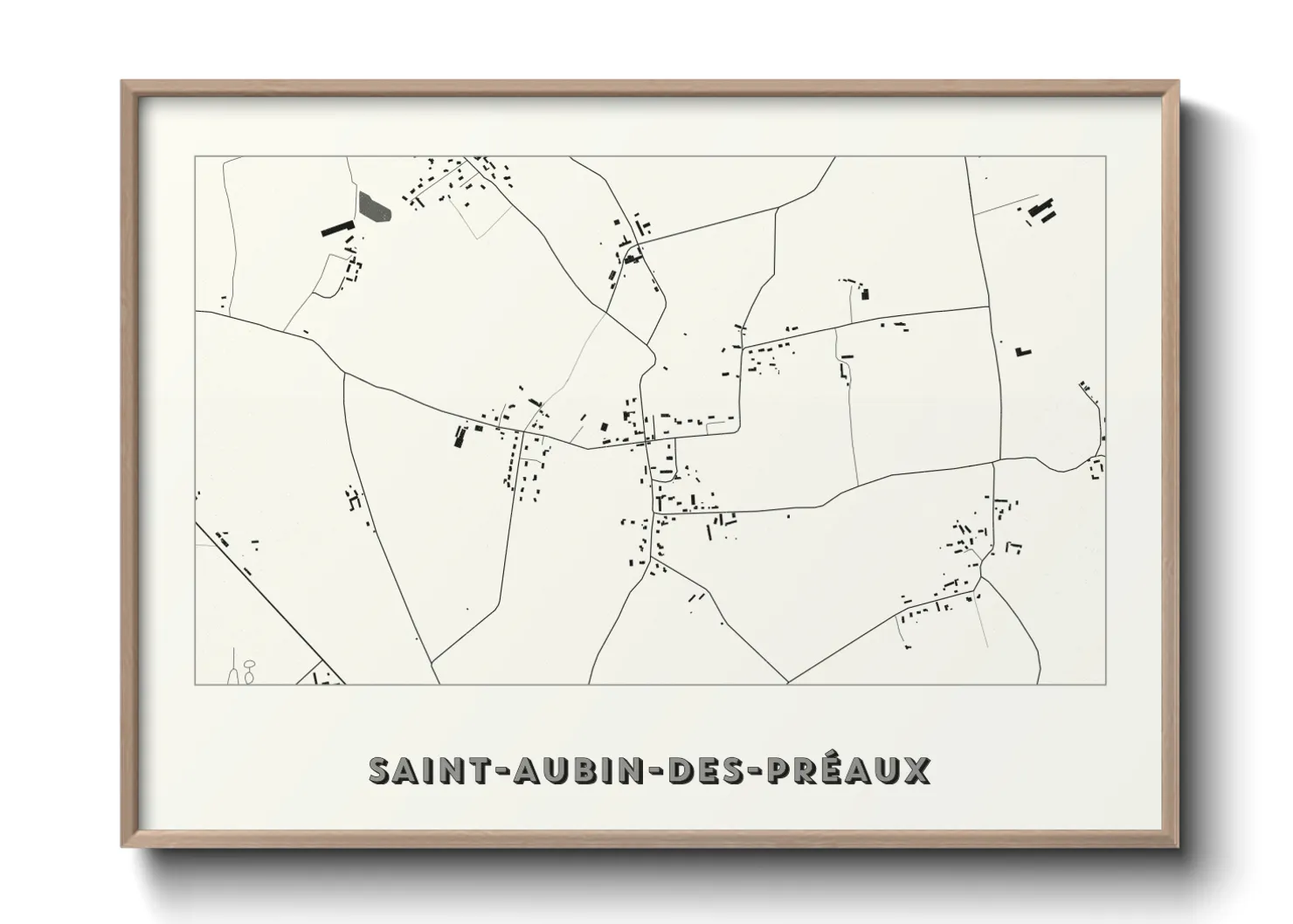 Une affiche de carte sur Saint-Aubin-des-Préaux