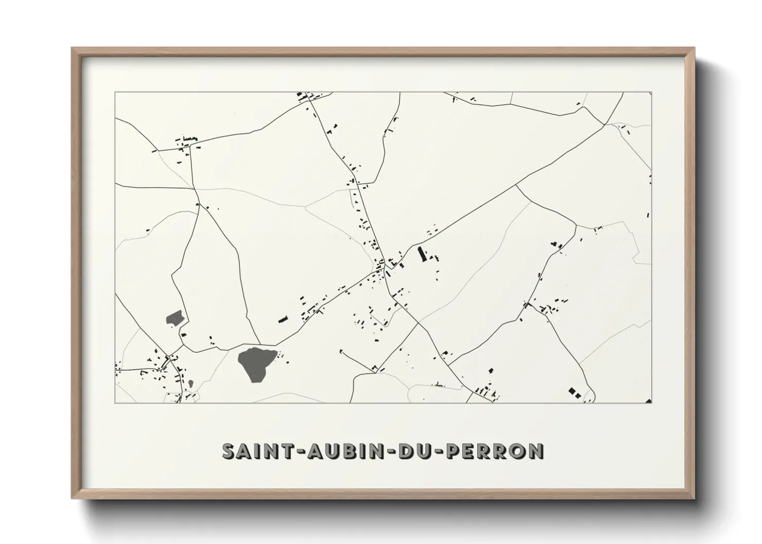 Une affiche de carte sur Saint-Aubin-du-Perron