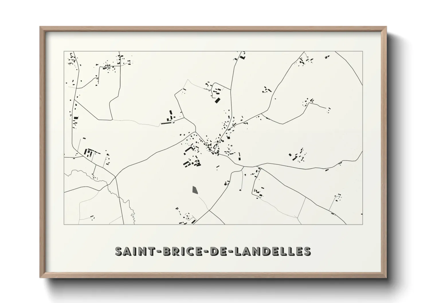Une affiche de carte sur Saint-Brice-de-Landelles