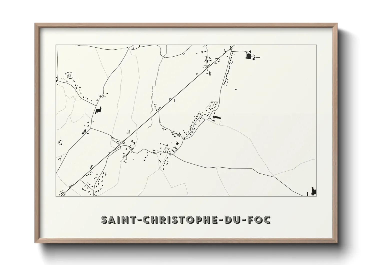 Une affiche de carte sur Saint-Christophe-du-Foc