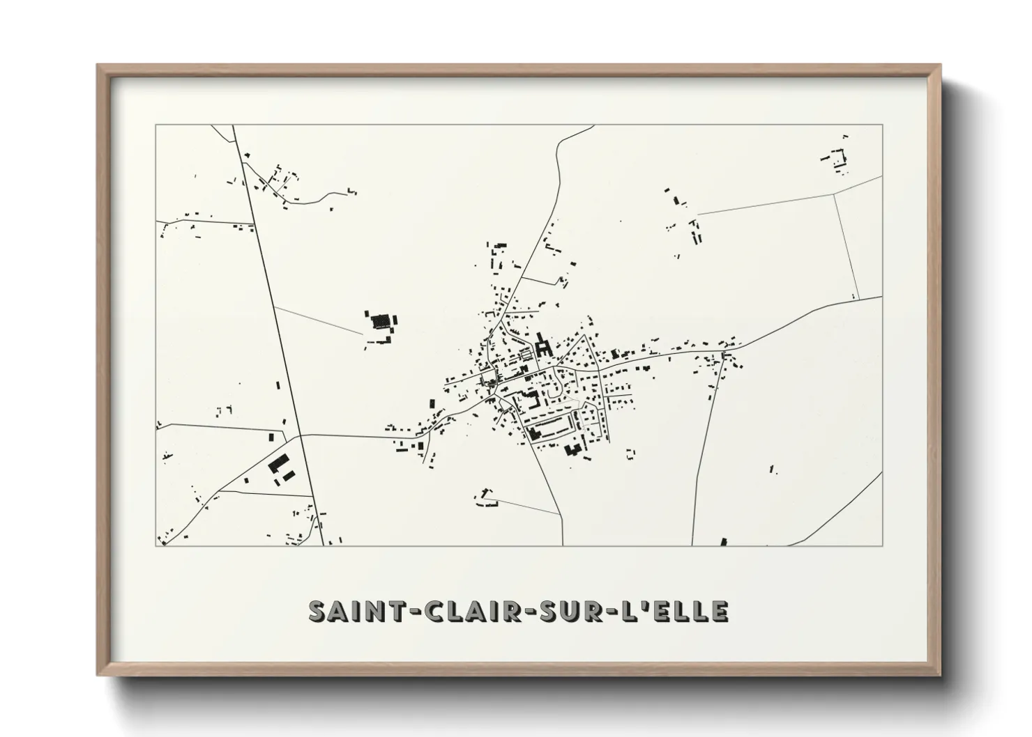 Une affiche de carte sur Saint-Clair-sur-l'Elle