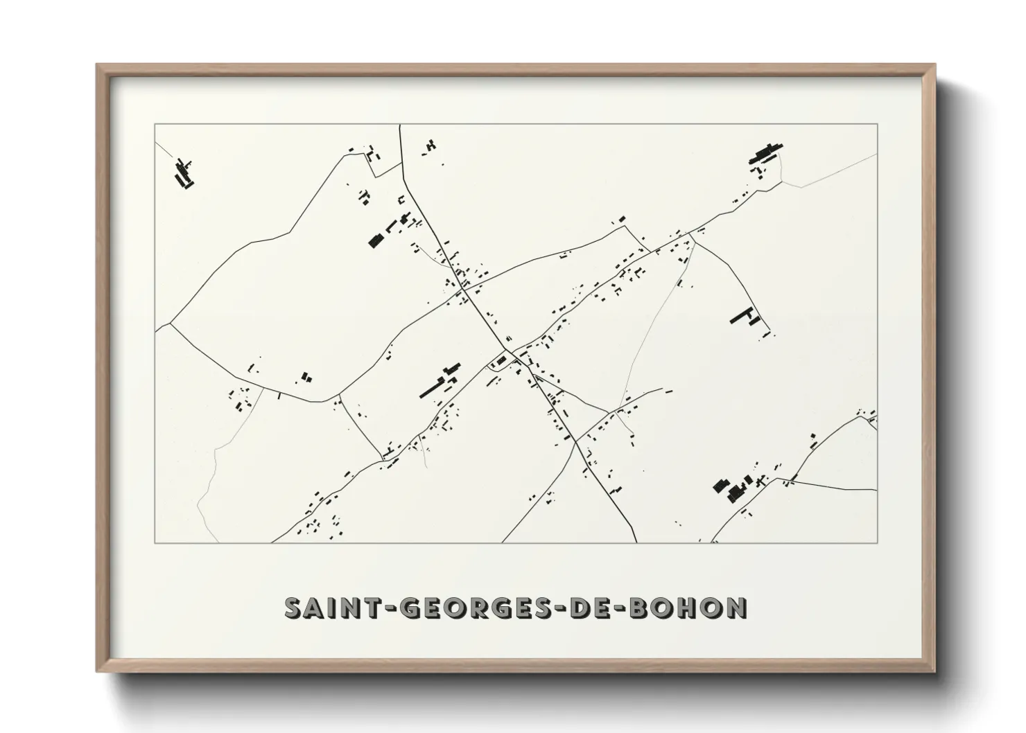 Une affiche de carte sur Saint-Georges-de-Bohon