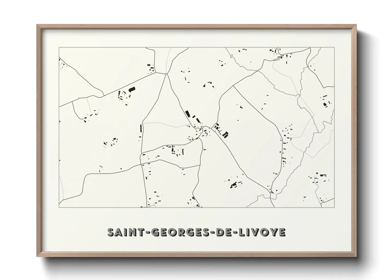 Une affiche de carte sur Saint-Georges-de-Livoye