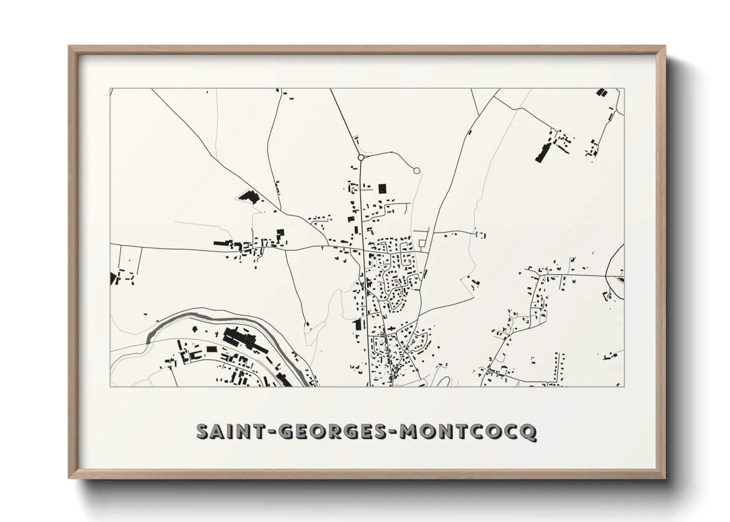Une affiche de carte sur Saint-Georges-Montcocq
