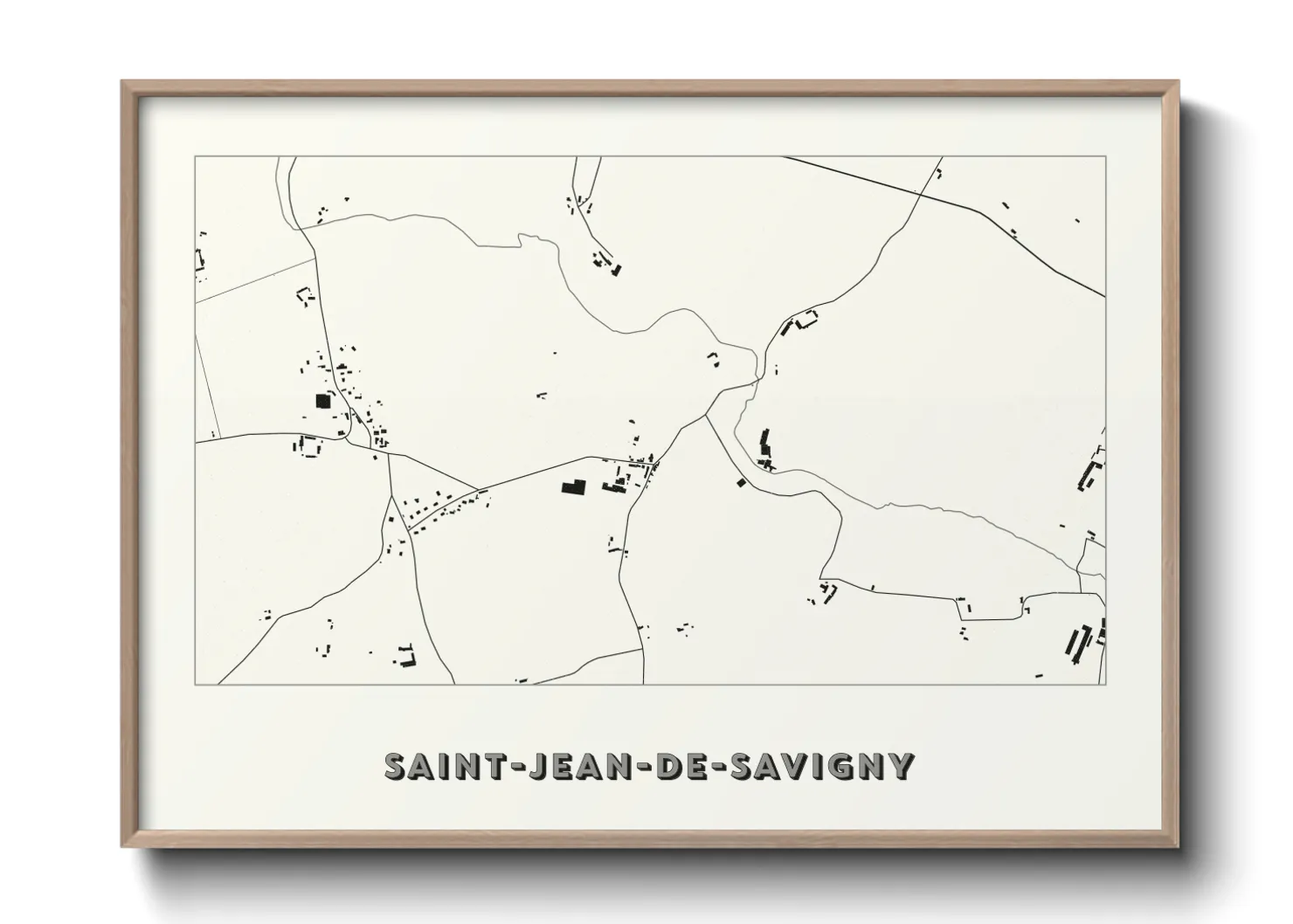 Une affiche de carte sur Saint-Jean-de-Savigny
