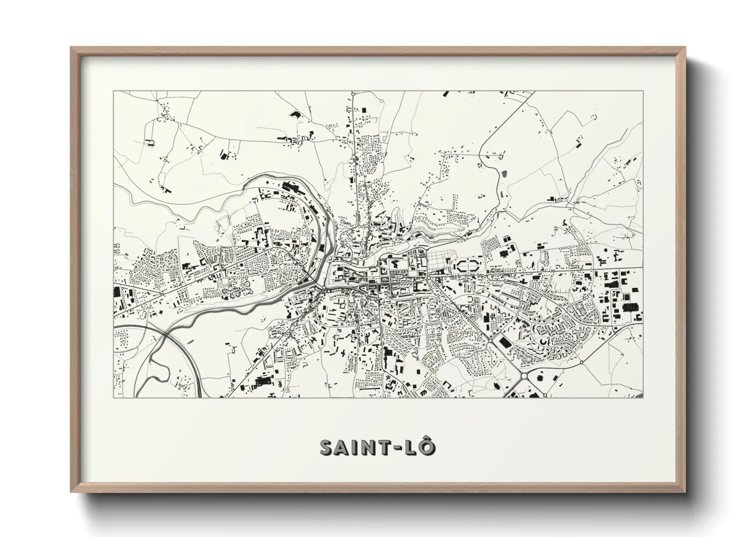 Une affiche de carte sur Saint-Lô