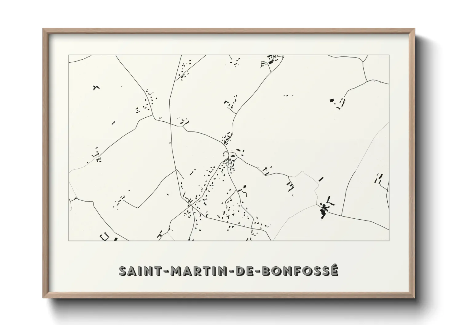 Une affiche de carte sur Saint-Martin-de-Bonfossé