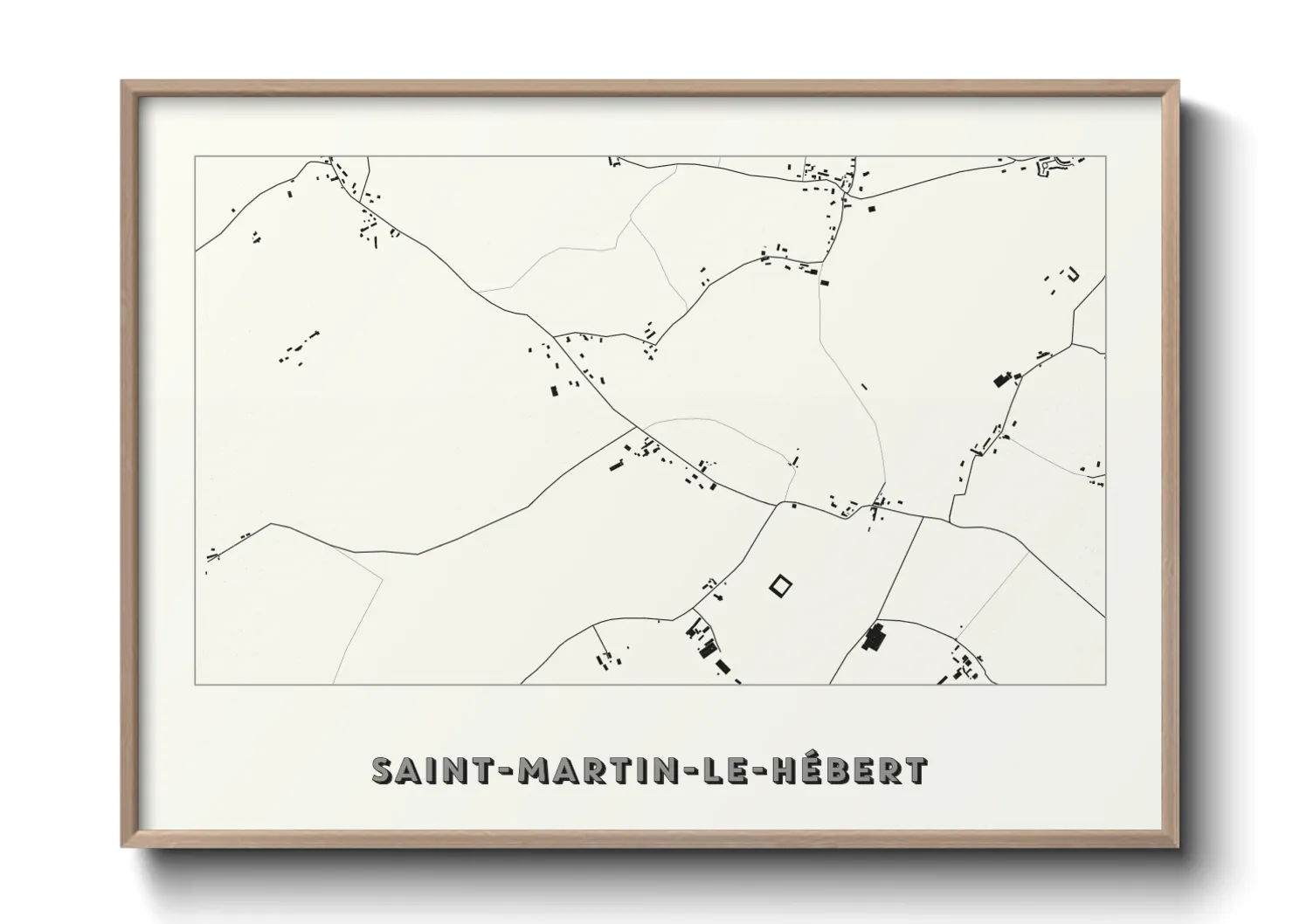 Une affiche de carte sur Saint-Martin-le-Hébert