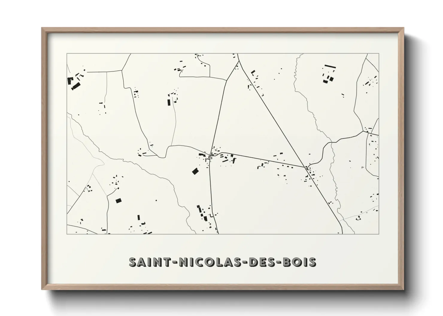 Une affiche de carte sur Saint-Nicolas-des-Bois
