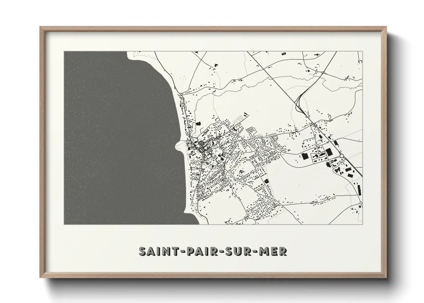 Une affiche de carte sur Saint-Pair-sur-Mer