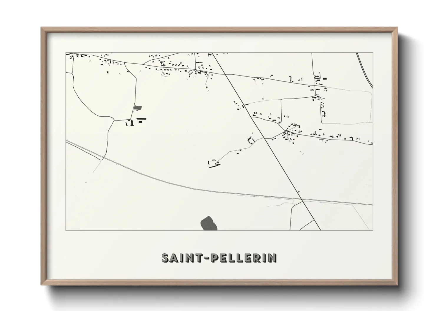Une affiche de carte sur Saint-Pellerin