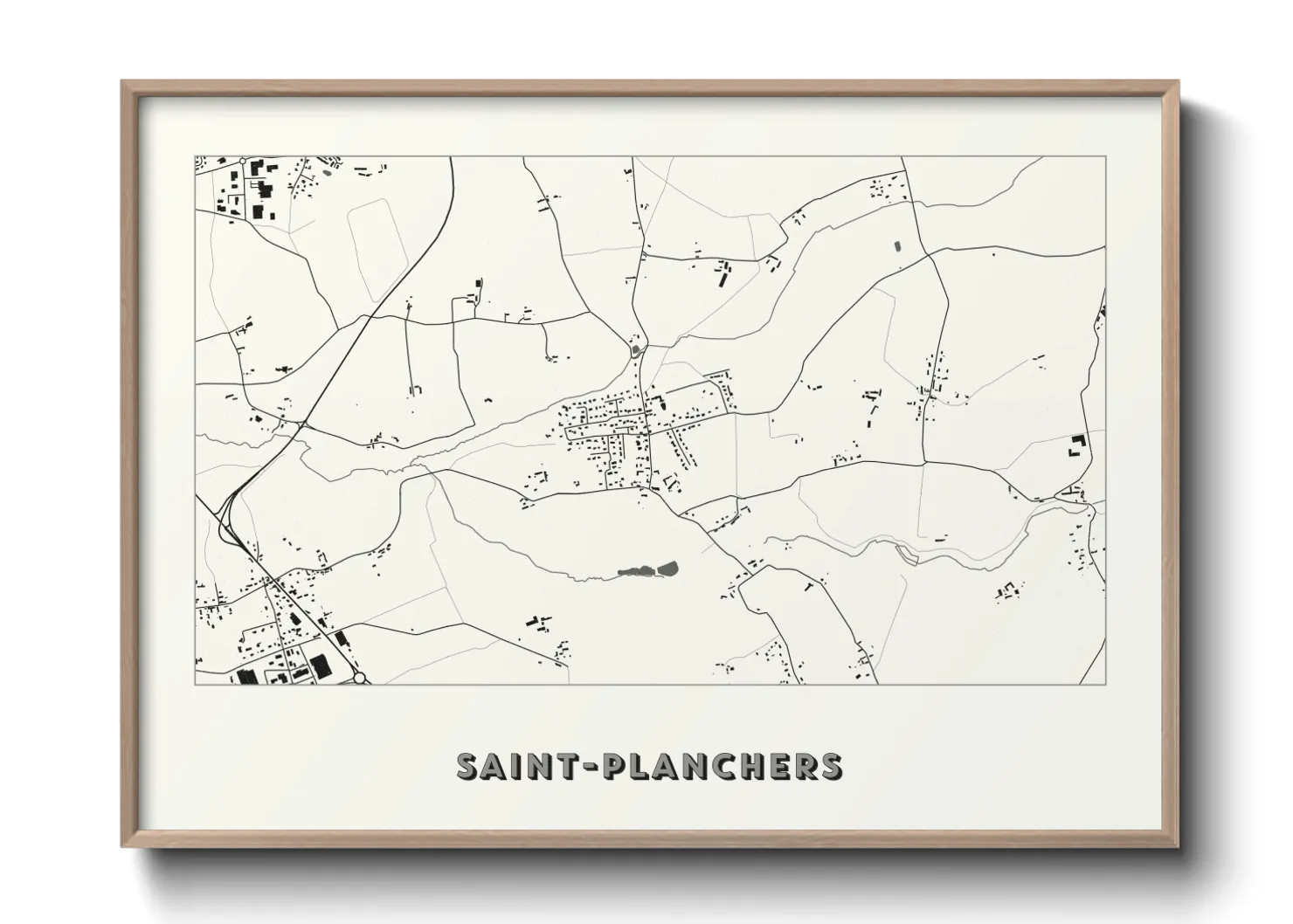 Une affiche de carte sur Saint-Planchers